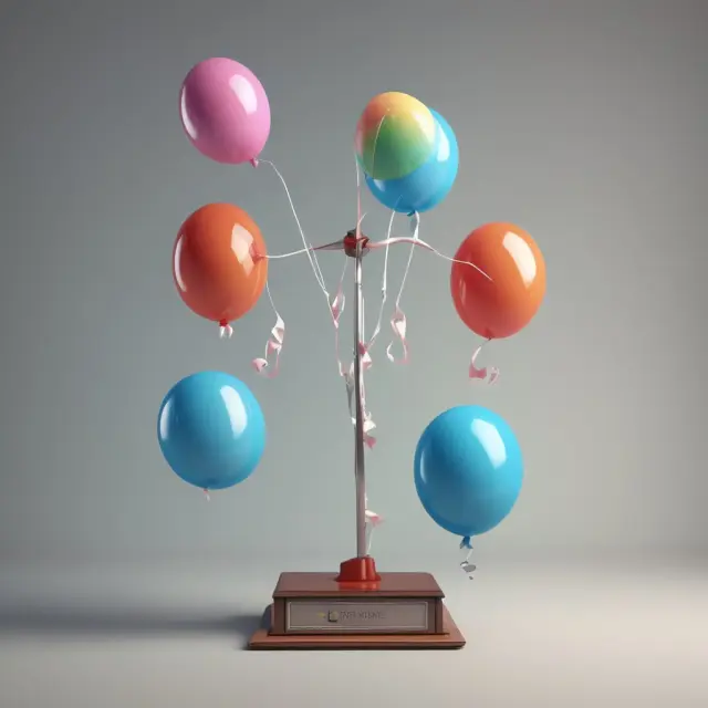 Visual representation of near term economic indicators, including GDP, inflation, consumer spending, and monetary policy, depicted as a balance between expanding and contracting balloons