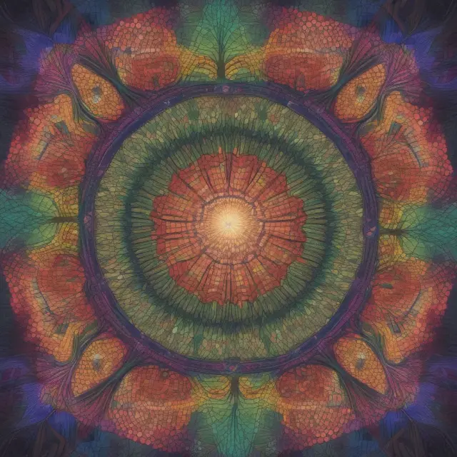 Vibrant image of a kaleidoscope depicting various near-term financial events like earnings releases, interest rate decisions, and economic data points