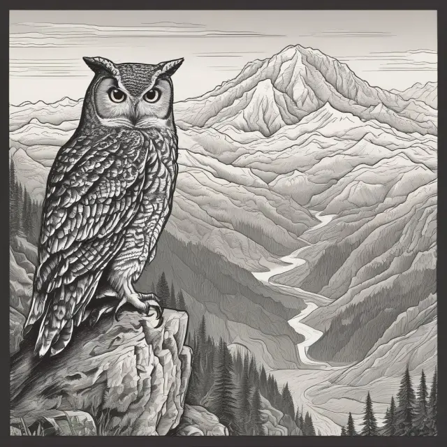 An owl perched on a branch studies three mountain-like chart formations with steep slopes connecting them, emphasizing the need for extra indicators to confirm trend reversals.