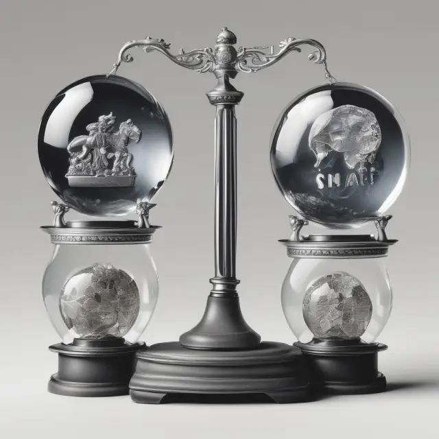 Three crystal balls represent US Fed, IMF, and OECD NEER indices, illustrating their differences in included currencies and calculation methods