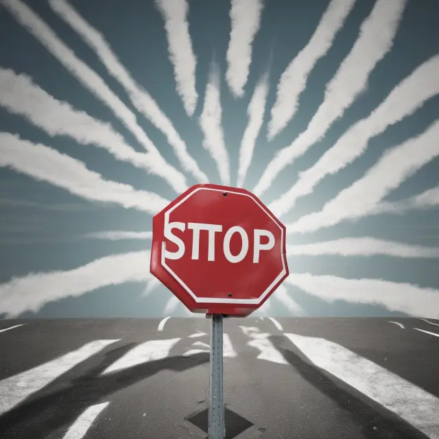 Red stop sign halts the upward spiral of retirement savings illustrating the concept of negative confirmations.