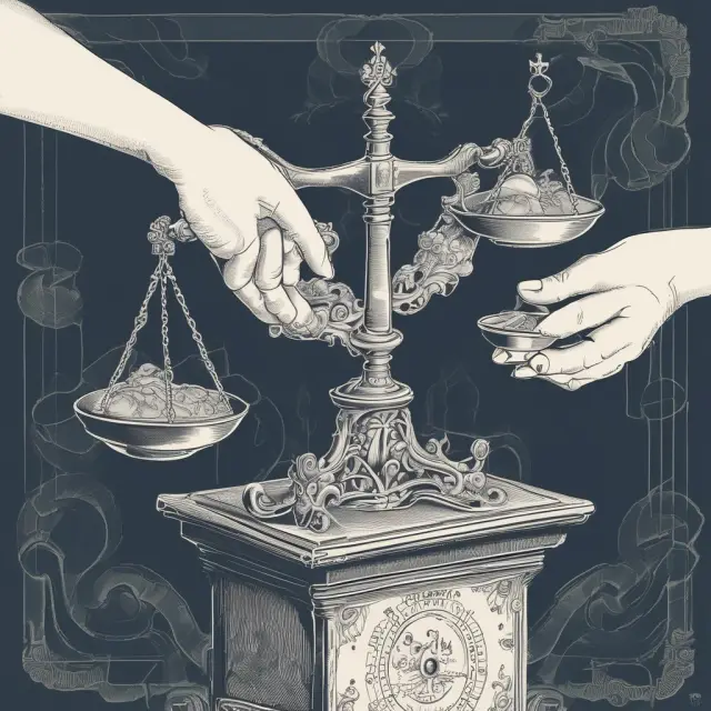 Two silent hands holding a set of scales, illustrating trust and accuracy in the use of negative confirmations for maintaining data integrity