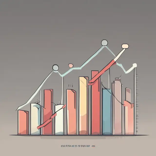 Visualization of a bar graph representing positive and negative business growth cycles