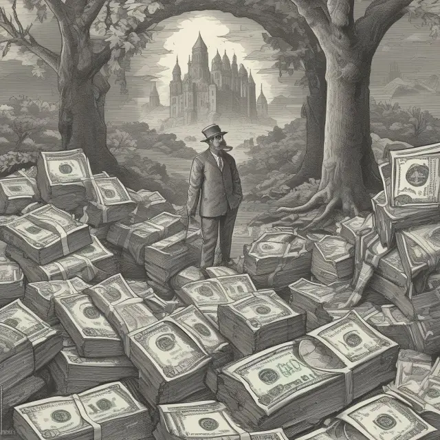 Image showing an ailing economy tree withering as its leaves representing GDP, wages, money supply, and employment decrease
