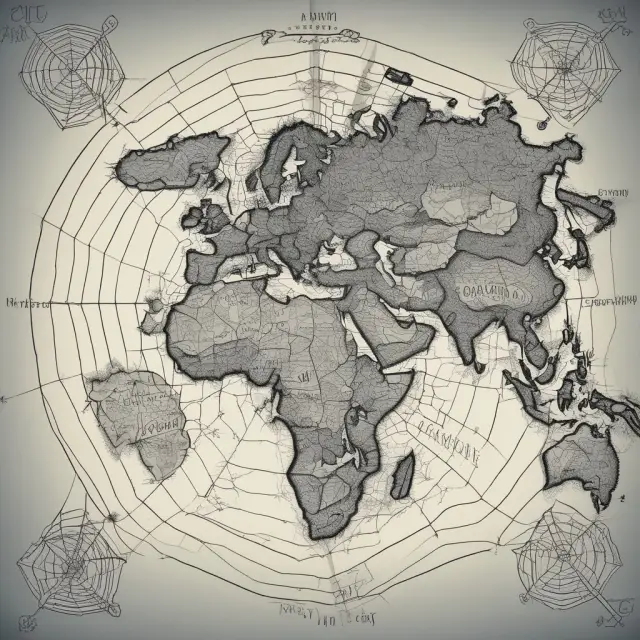 An intricate global economic web, with one country