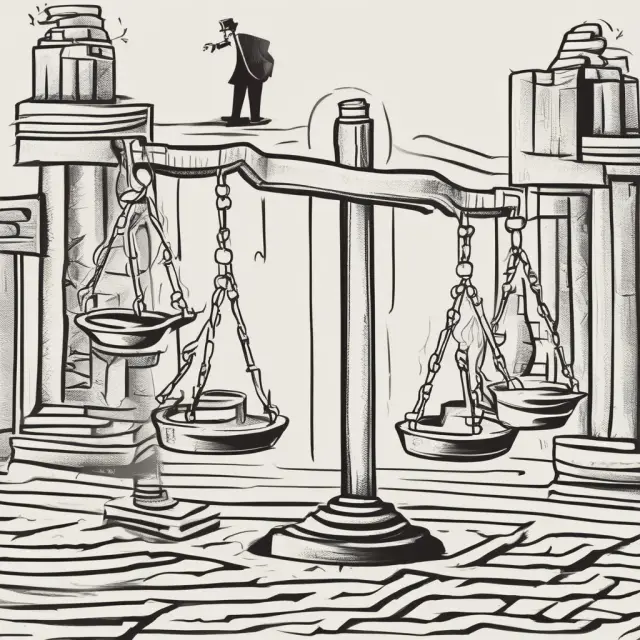Central banker deliberating in a maze, balancing negative interest rate challenges.