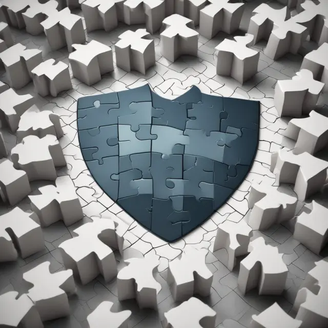 Negative convexity bonds arranged as puzzle pieces forming a protective shield to represent diversification in a fluctuating market environment