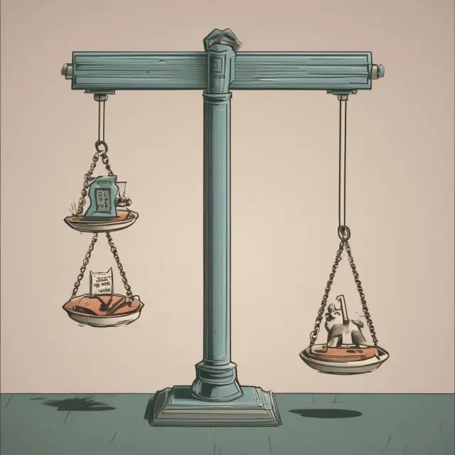 Visual representation of negative amortization in home loans: a seesaw balancing between low initial payments and increasing loan balances