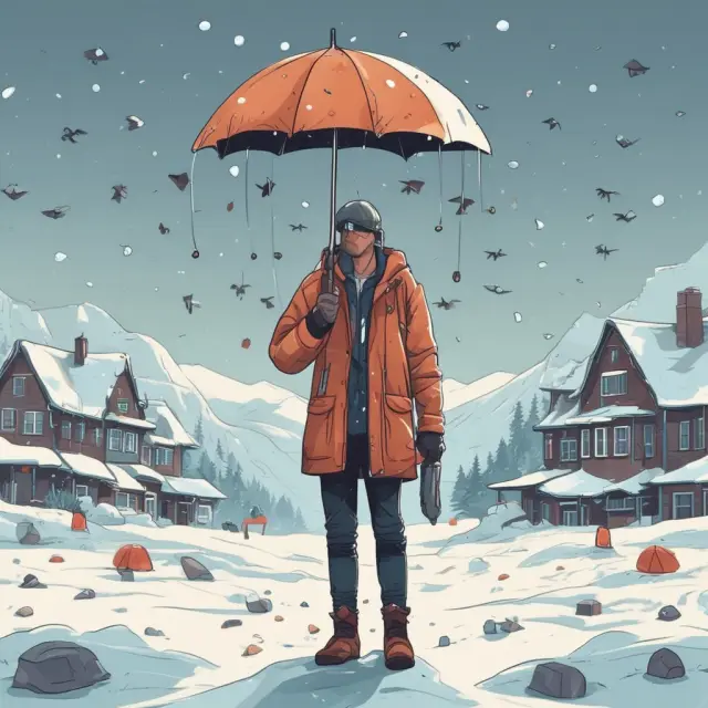 Homeowner bearing negative carry costs in a snowy landscape