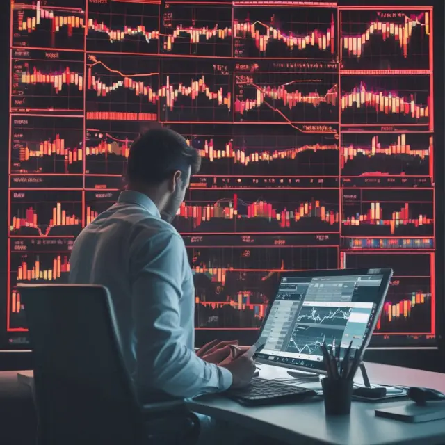 Trader monitoring DI indicator display: -DI crosses above +DI, indicating potential downtrend