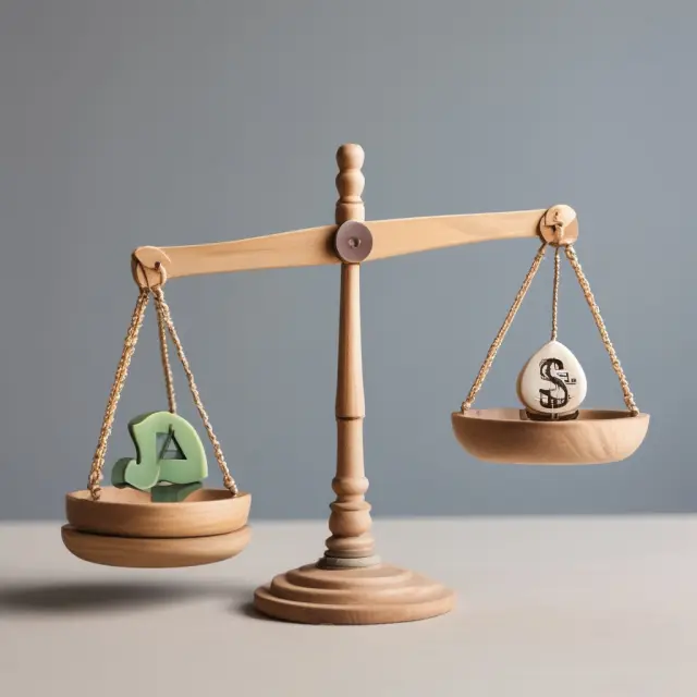 Balancing scale illustrating positive and negative equity: positive equity as a weight above zero, negative equity below. Demonstrates the significance of home equity in property transactions.