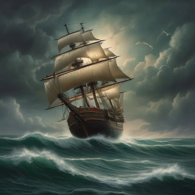 A stormy sea symbolizing negative equity contrasts with a calm harbor representing mortgage equity withdrawal