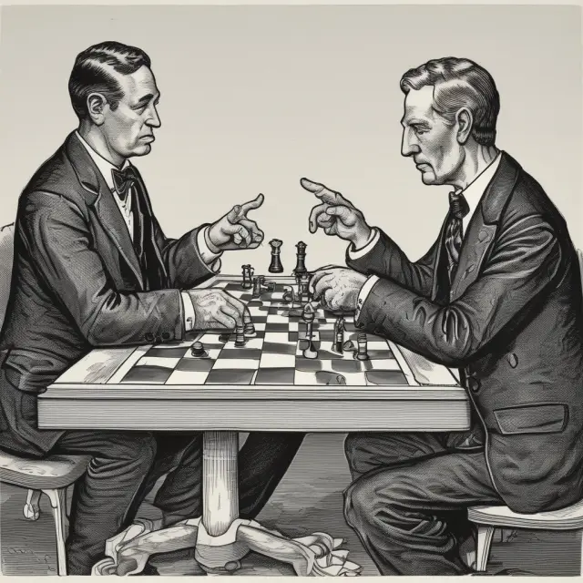 An image of a bondholder and issuer playing chess, with negative pledge clauses represented as pawns and negative covenants as rooks