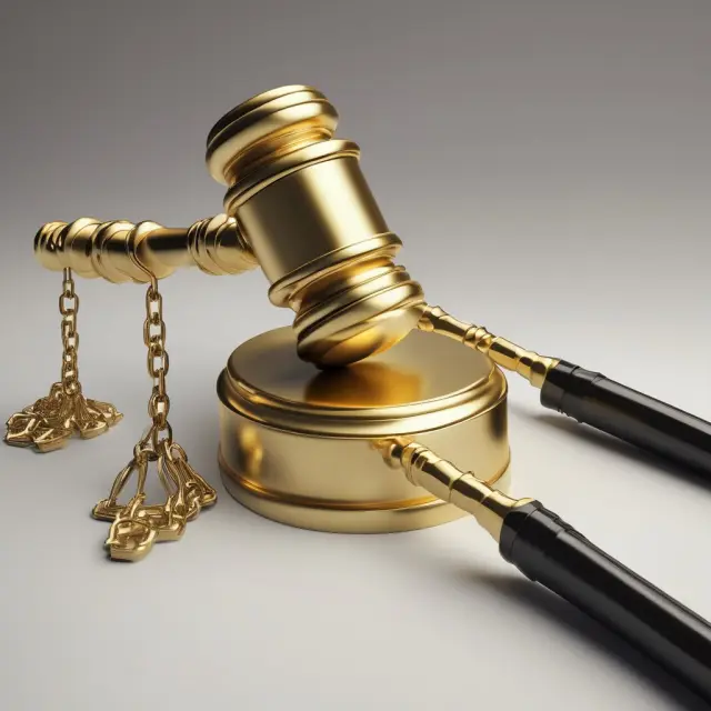 A golden gavel shields assets from encircling chains, illustrating the priority and protection granted by a Negative Pledge Clause
