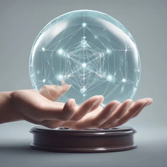 A crystal ball reveals interconnected hands exchanging electronic trades, representing the Negotiated Dealing System