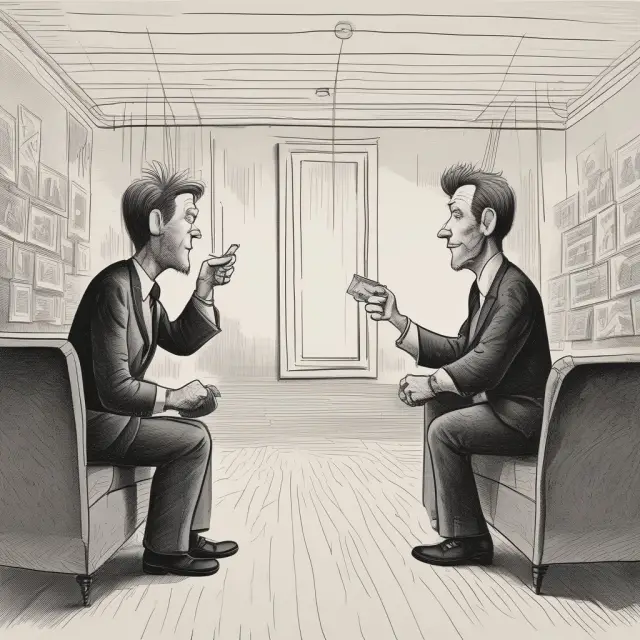 Two large human ears on a wooden table in a negotiation setting, symbolizing active listening
