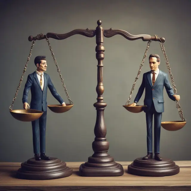 Two scales balancing: one labeled 