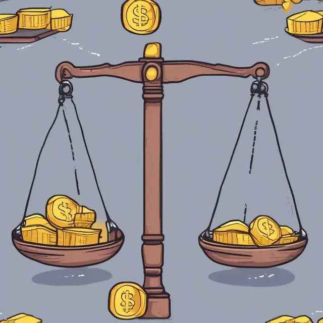 Scale with coins representing net cash balances tips either way, showing the difference between net cash and net cash flow