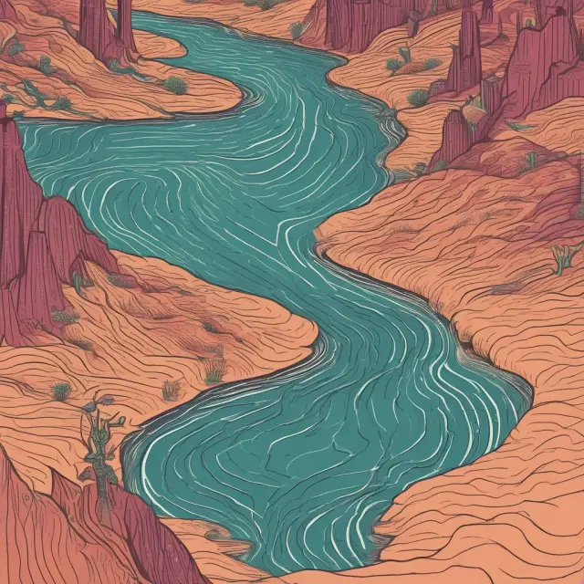 A serene river carrying net charge-off data towards various economic indicators, highlighting investment insights.