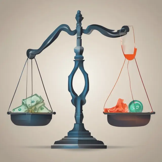 Scales with net charge-offs (NCO) and credit losses balanced, symbolizing financial health assessment for lenders