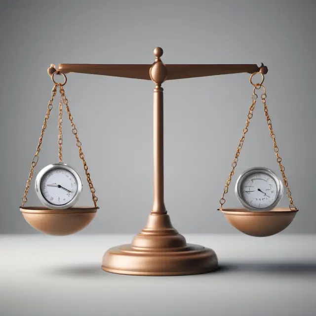 Balance scale comparing net charge-offs to credit losses in banking, emphasizing their significance for assessing financial performance
