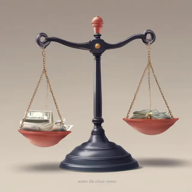 Scales with net debt (weights) and EBITDA (counterweights) illustrating the nuances of evaluating a company