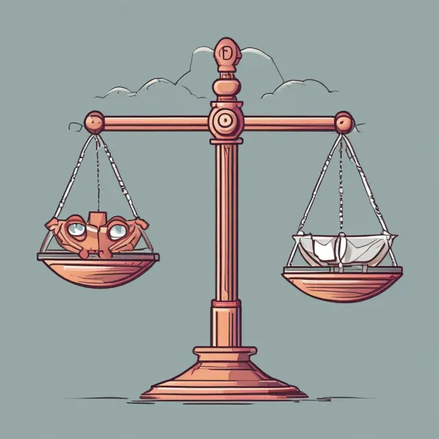 A balance with net debt on one side and EBITDA on the other symbolizes a company