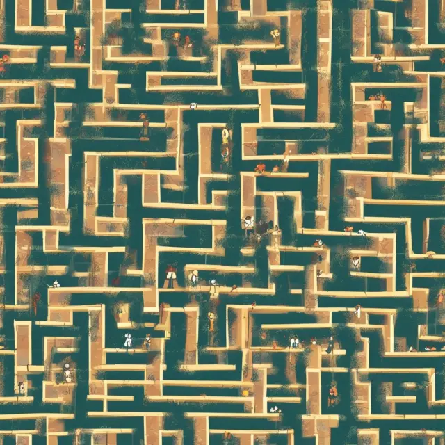 An investor navigating a labyrinth of long (green) and short (red) positions to find their net exposure.