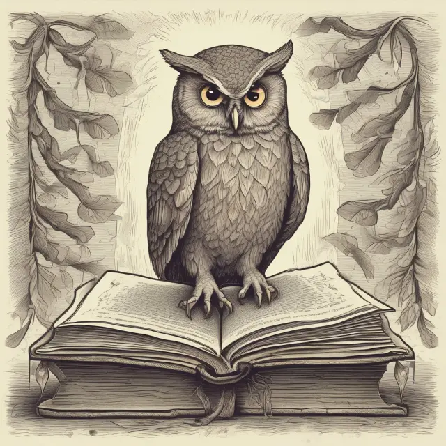 A wise owl in front of an open book with gold coins flowing out of its pages, symbolizing answers to net income after tax FAQs.