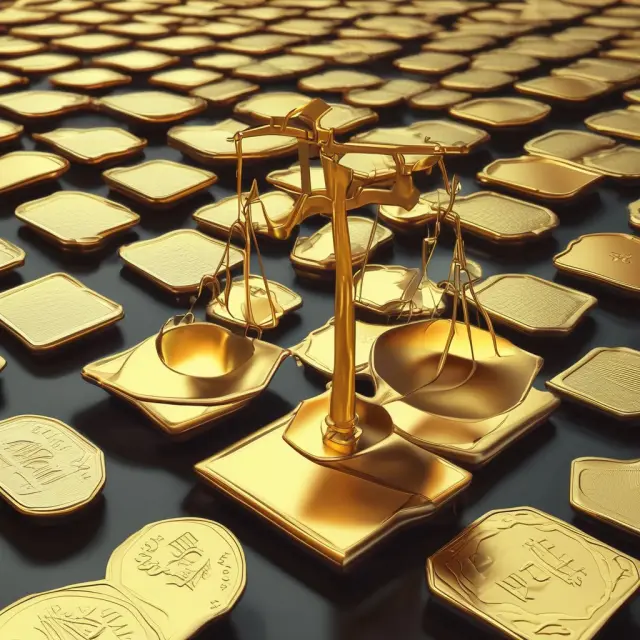 Golden scales balancing with more assets on the right side, representing a positive NIIP.