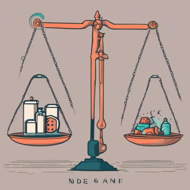 A visualization comparing NNP and GNP: two scales representing a balanced interplay of domestic & foreign production for NNP, while GNP features depreciating weights symbolizing asset maintenance.