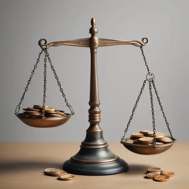 Person holding scales with tax coins moving between gross and net values, illustrating sales tax on large purchases