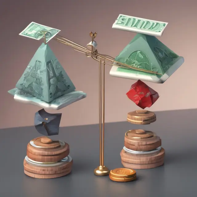 Two interconnected scales representing net premiums written and earned, symbolizing financial management in the insurance industry