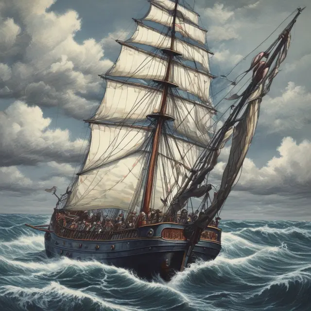 A sailor skillfully steers a ship through net profit margin trends, adapting to expanding, contracting or stable waters for informed investment decisions
