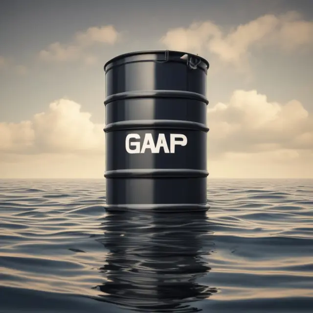 Oil barrel comparing netback and GAAP accounting principles in financial analysis