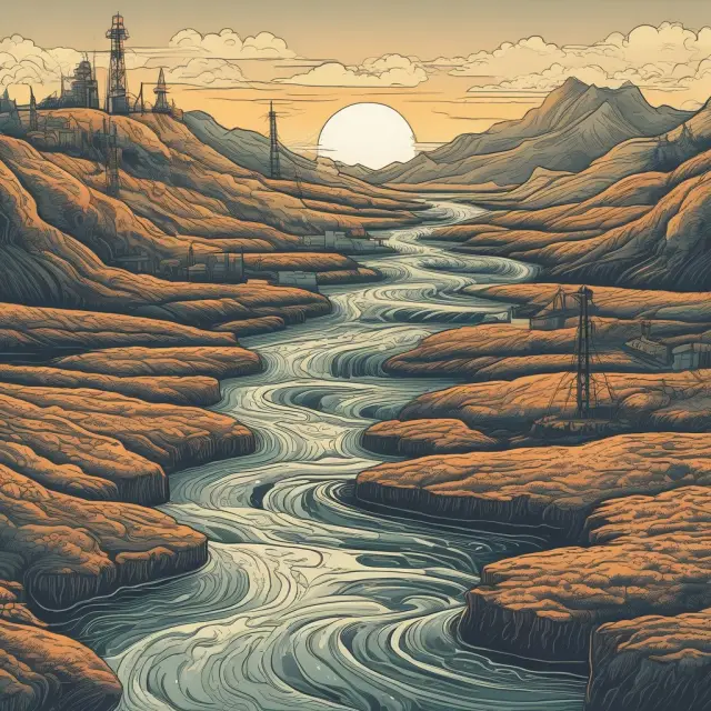 A winding river represents netback
