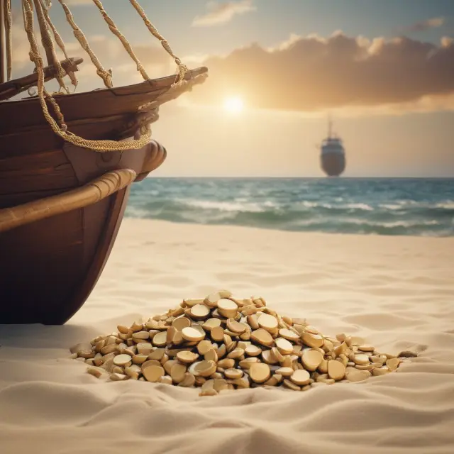 Image of a balance between a golden ship and an urn filled with sand: Institutional investors navigate risks in countries with net export deficits.