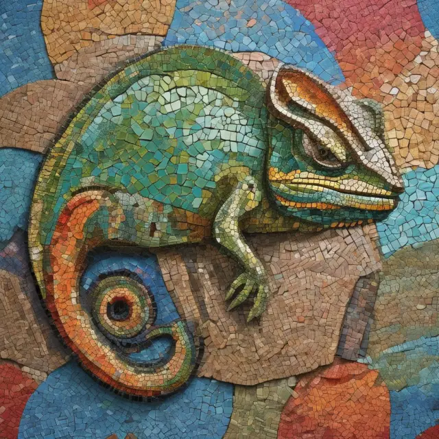 A chameleon shifts colors among diverse economic landscapes, symbolizing net importing countries adapting to changing global trade dynamics.