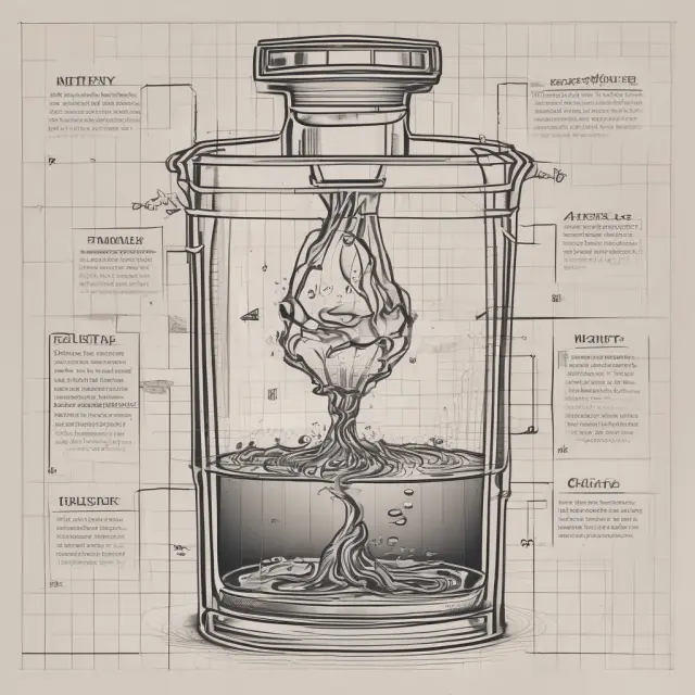 An image of liquid assets being filtered through a sieve or funnel, with clear liquid representing net liquid assets and murky residue depicting illiquid assets