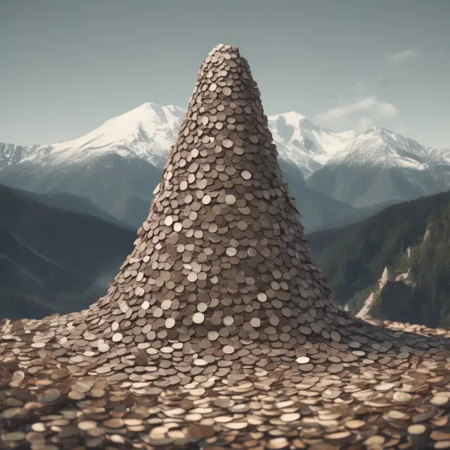 An image contrasting a towering mountain symbolizing net profit and a crumbling cliff representing net loss.