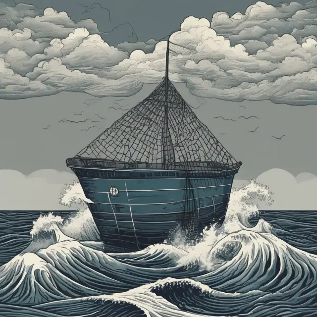 Business in turbulent waters with an overflowing