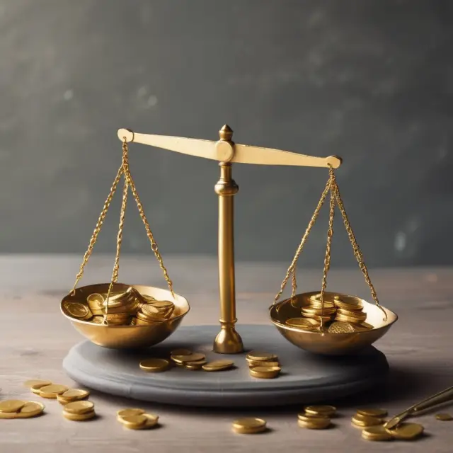 Balance scale comparing gross sale price to costs, illustrating calculation of net proceeds for capital gains taxes