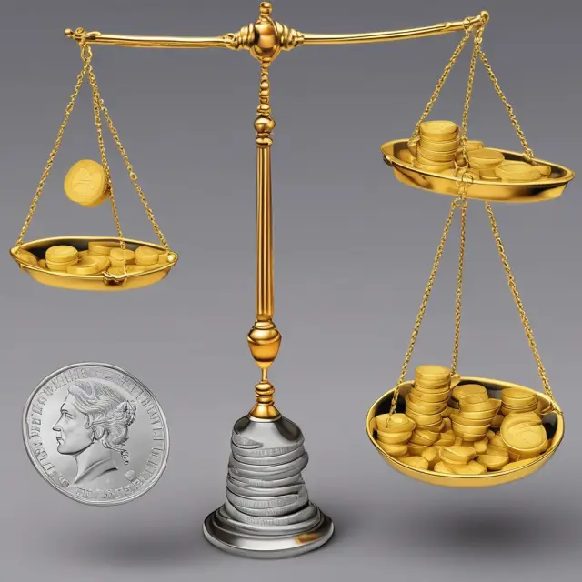 Gold coins (AR) and silver coins (Net Receivables) on a scale: AR represents total receivables, while net receivables deduct uncollectible debts