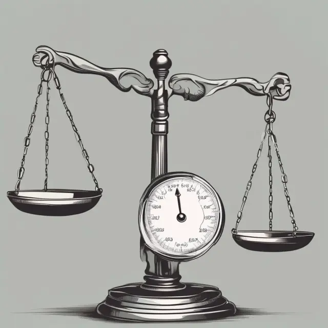 Scales balance AR and doubtful allowance: One side represents Accounts Receivables, the other, Doubtful Allowances. This image illustrates net receivables calculation.