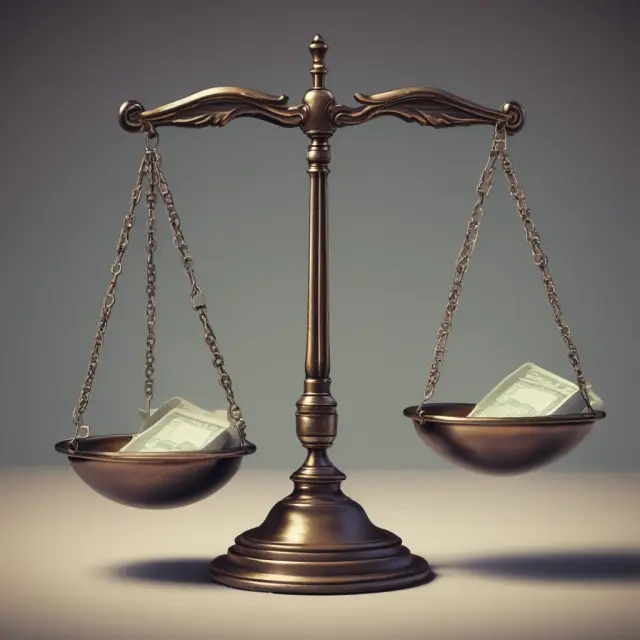 Scales with receivables on one pan and doubtful accounts on the other, emphasizing their interconnectedness