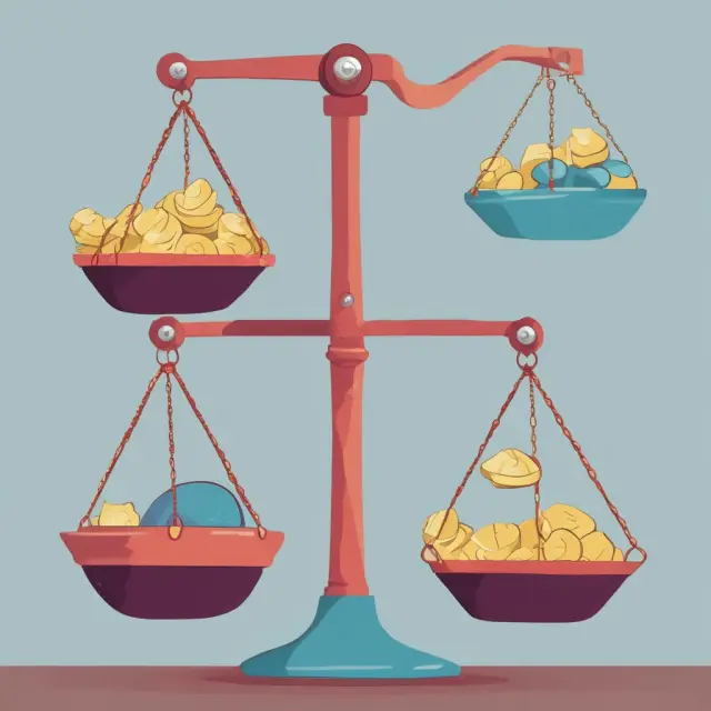 Image of scales tipping between gross and net sales, representing the balance between revenues after accounting for adjustments.