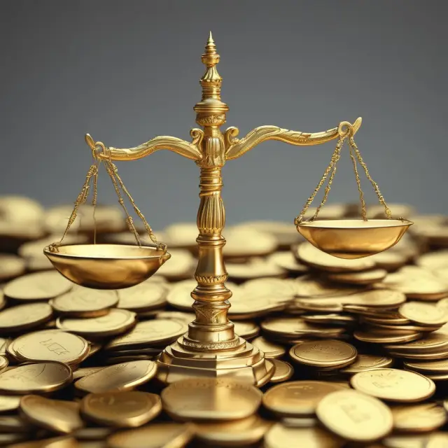Scales weighing tangible assets against liabilities to determine net worth