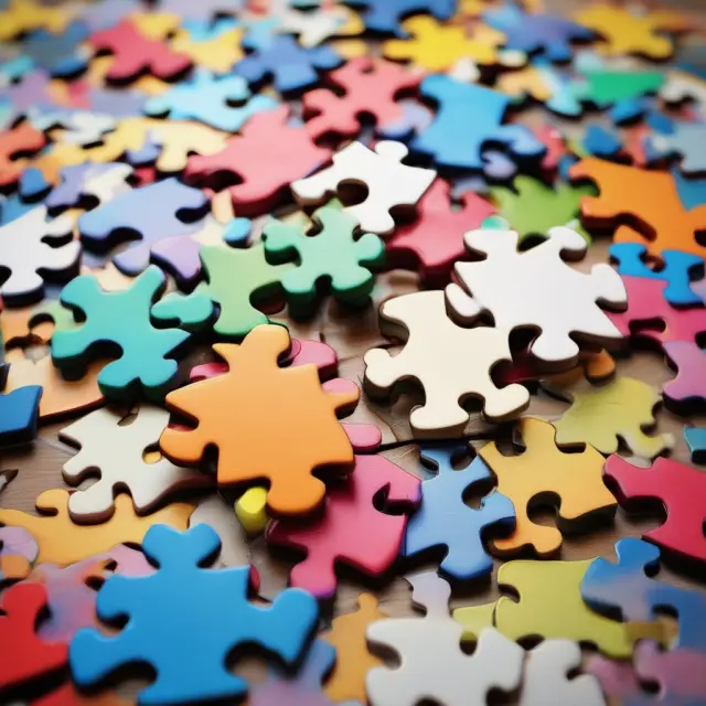 A jigsaw puzzle representing net tangible assets, where each piece symbolizes a company