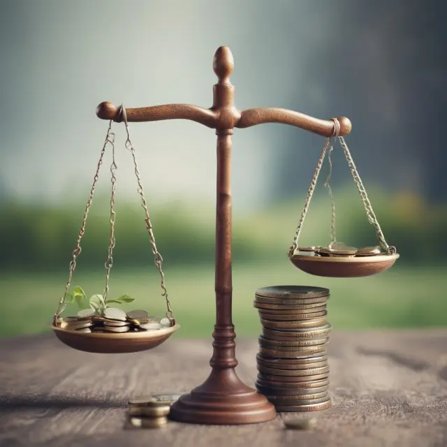 Balanced scales comparing ordinary income tax rates and long-term capital gains tax, illustrating the potential savings of Net Unrealized Appreciation (NUA)