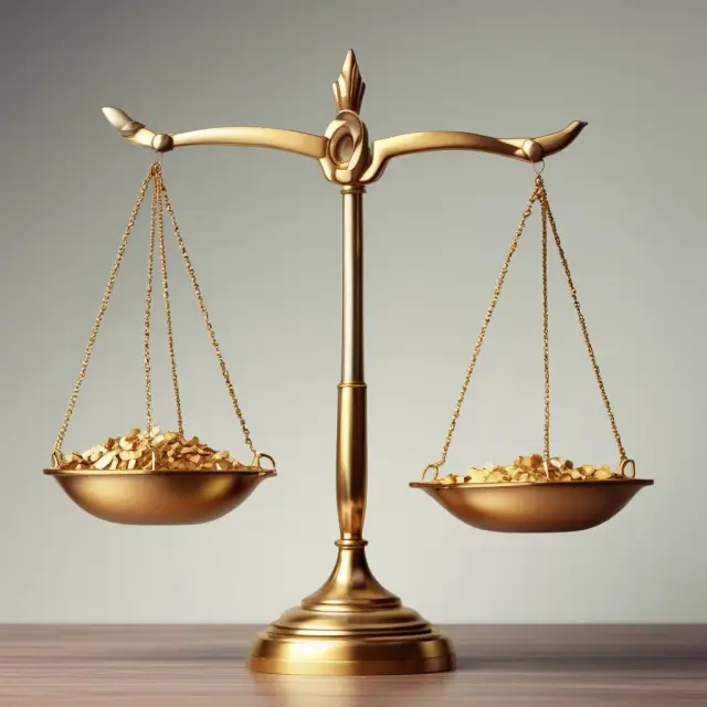 Golden employer stock scales showing cost basis (bottom) vs market value (top)